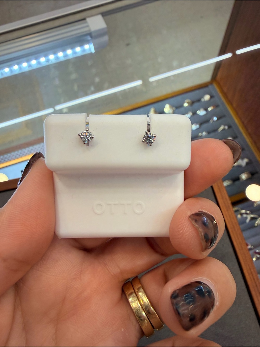 Sterling Silver Huggie Earrings with Clear Stones